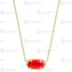 Elisa Gold Pendant Necklace in Red Illusion